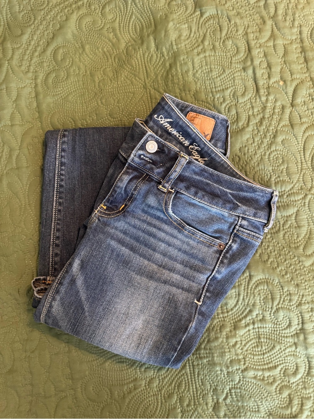 American Eagle Artist Stretch Jeans Size 2 Flare Bootcut Dark Wash early 2000s